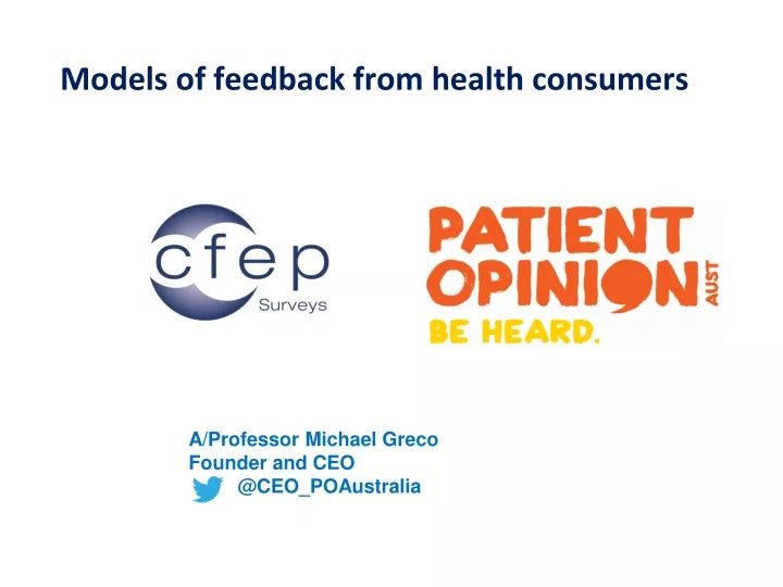 models of feedback from health consumers