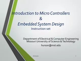 Introduction to Micro Controllers &amp; Embedded System Design Instruction set