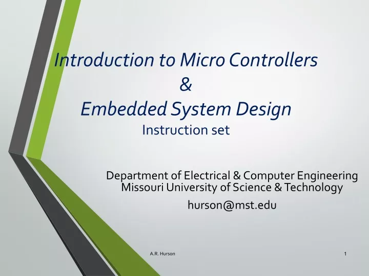 introduction to micro controllers embedded system design instruction set