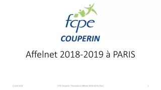 Affelnet 2018-2019 à PARIS