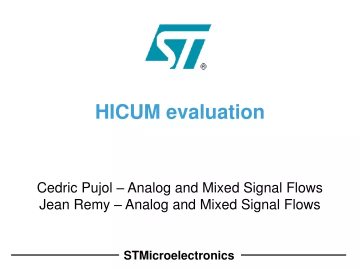 hicum evaluation