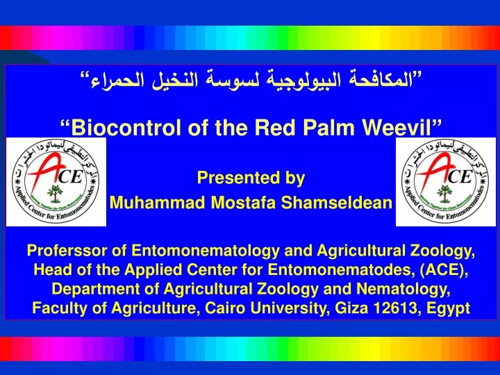 biocontrol of the red palm weevil presented