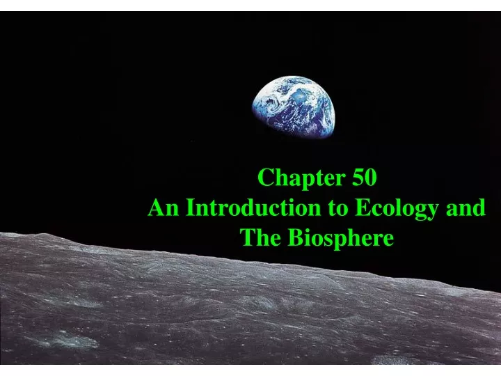 chapter 50 an introduction to ecology