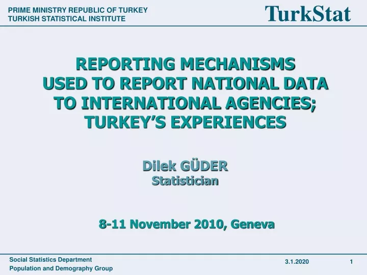 reporting mechanisms used to report national data