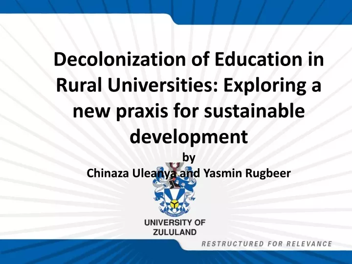 decolonization of education in rural universities