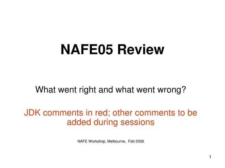 nafe05 review