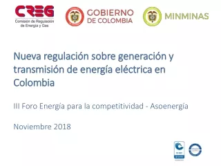 Nueva regulación sobre generación y transmisión de energía eléctrica en Colombia