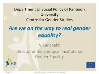 Department of Social Policy of Panteion University Centre for Gender Studies