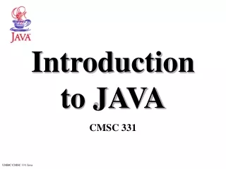 Introduction to JAVA