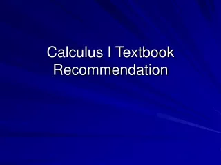 Calculus I Textbook Recommendation