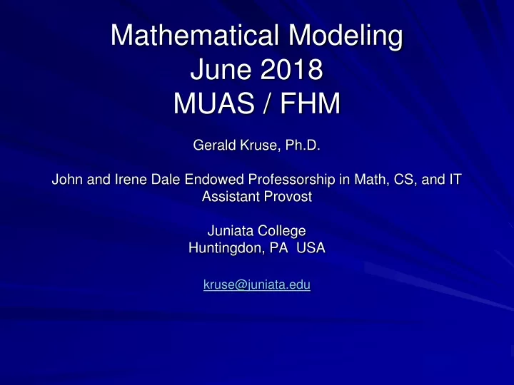 mathematical modeling june 2018 muas fhm
