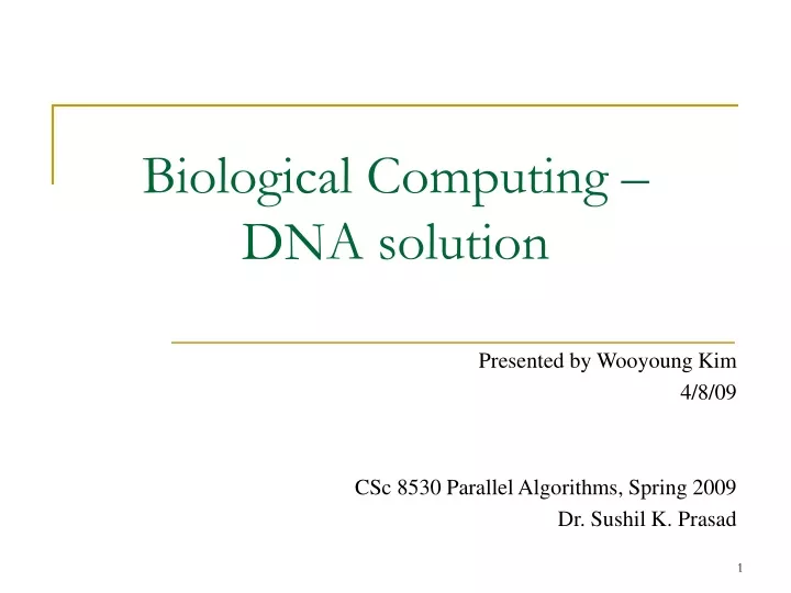 biological computing dna solution