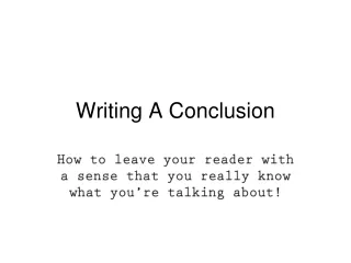 Writing A Conclusion