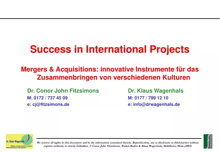 success in international projects