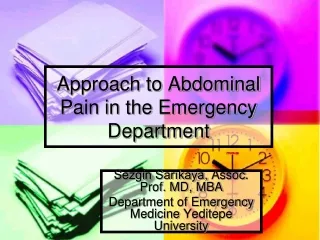 Approach to Abdominal Pain in the Emergency Department