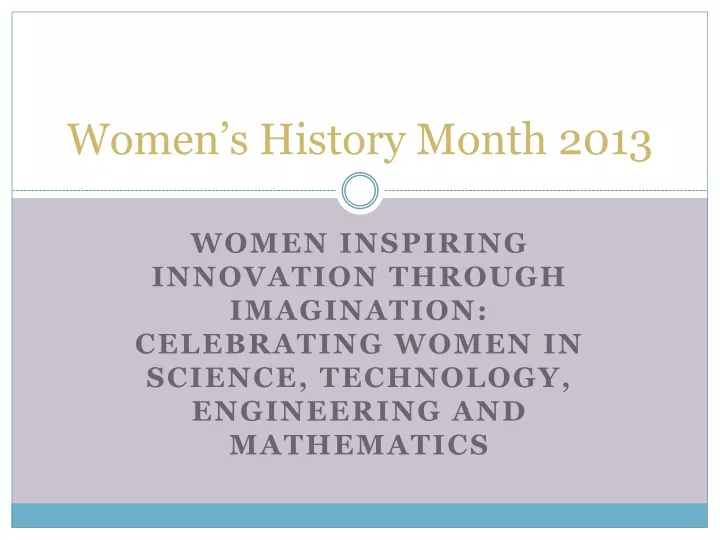 women s history month 2013