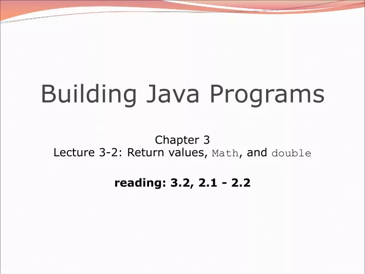 building java programs