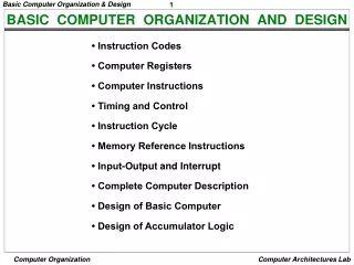 BASIC  COMPUTER  ORGANIZATION  AND  DESIGN