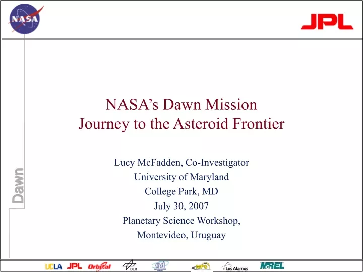 nasa s dawn mission journey to the asteroid frontier