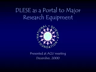 DLESE as a Portal to Major Research Equipment