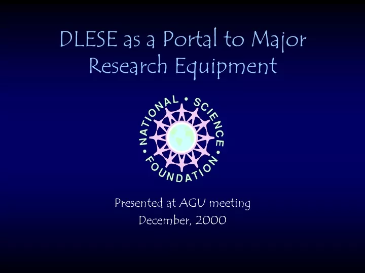 dlese as a portal to major research equipment