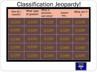 Classification Jeopardy!