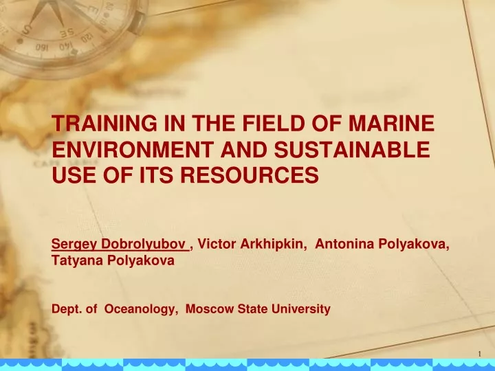 training in the field of marine environment