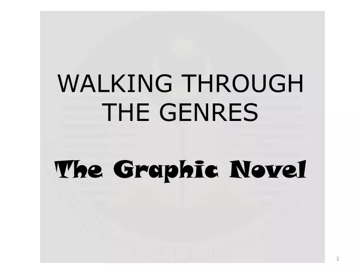 walking through the genres the graphic novel