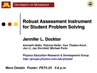Robust Assessment Instrument  for Student Problem Solving