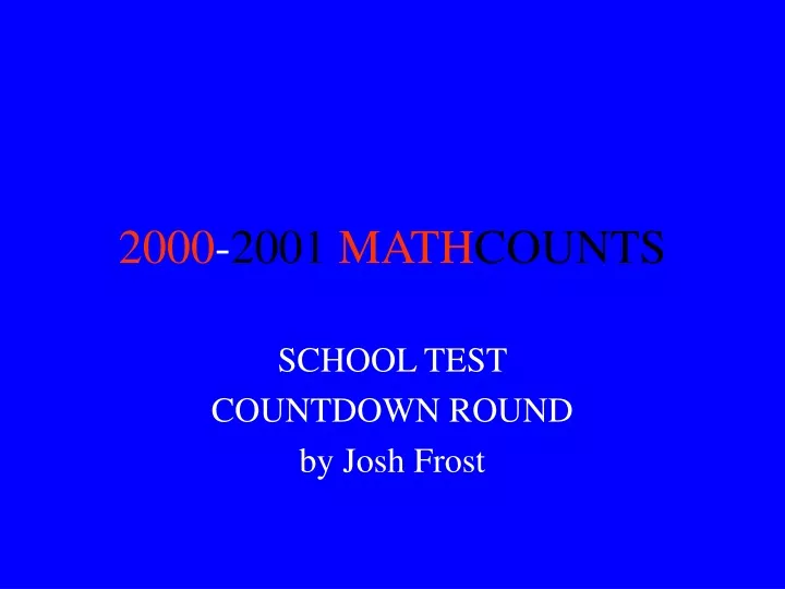 2000 2001 math counts