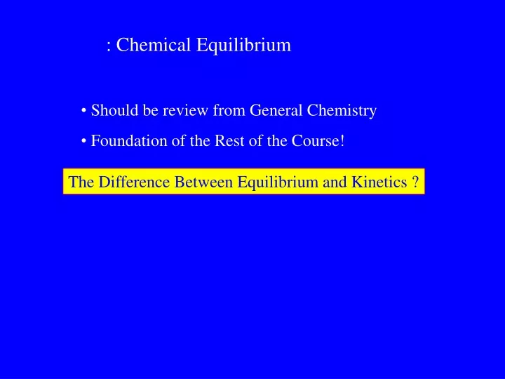 chemical equilibrium