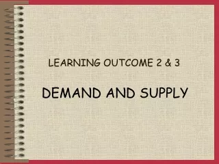 LEARNING OUTCOME 2 &amp; 3