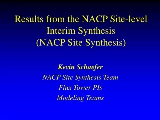 Results from the NACP Site-level Interim Synthesis  (NACP Site Synthesis)