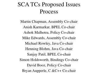 SCA TCs Proposed Issues Process