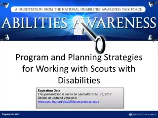 Program and Planning Strategies for Working with Scouts with Disabilities