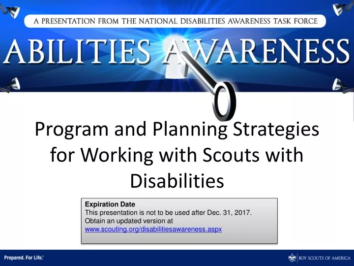 program and planning strategies for working with scouts with disabilities