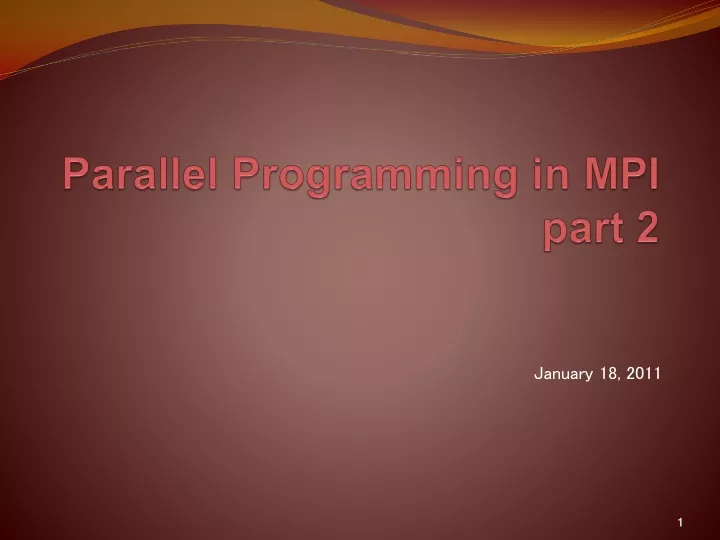 parallel programming in mpi part 2