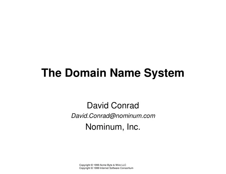 the domain name system