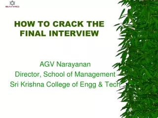 HOW TO CRACK THE FINAL INTERVIEW