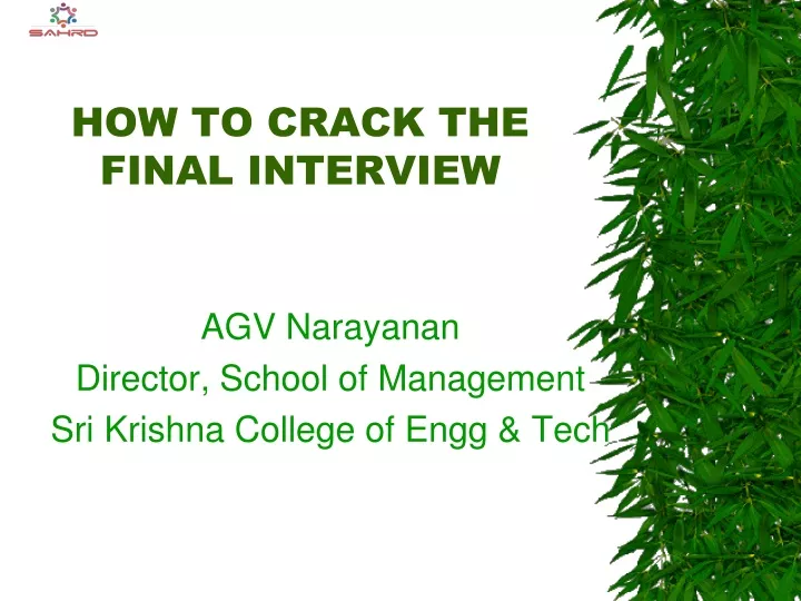 how to crack the final interview