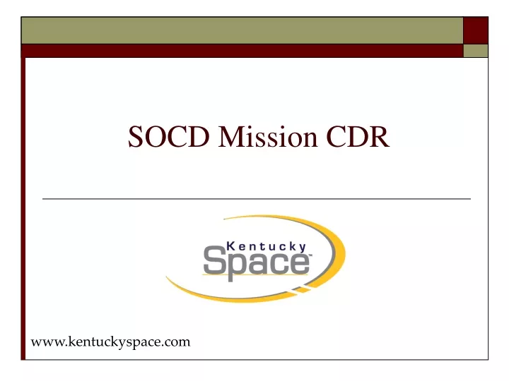 socd mission cdr