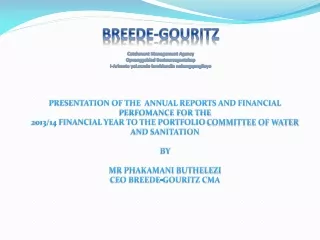 PRESENTATION OF THE  ANNUAL REPORTS AND FINANCIAL PERFOMANCE FOR THE