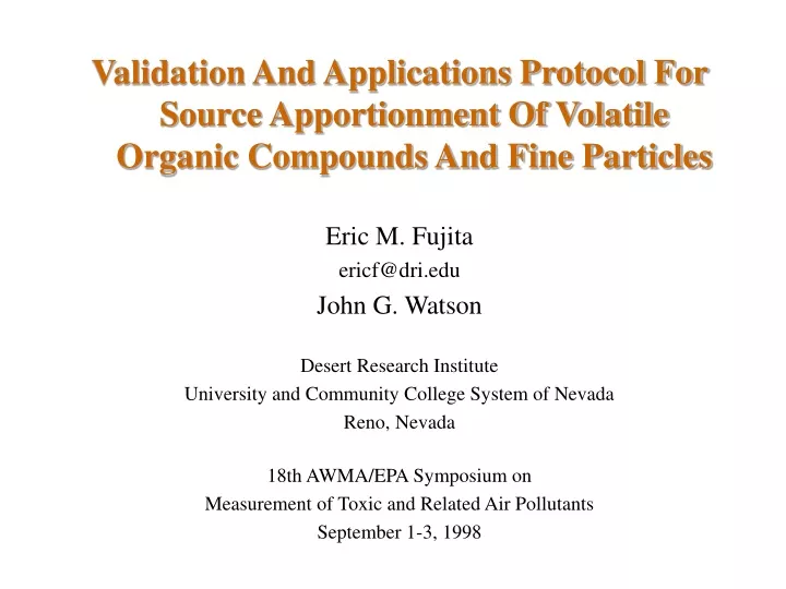 validation and applications protocol for source