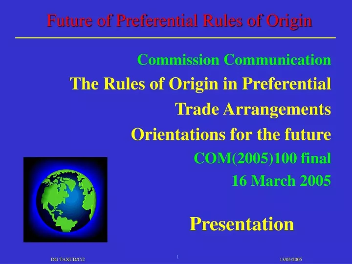 commission communication the rules of origin