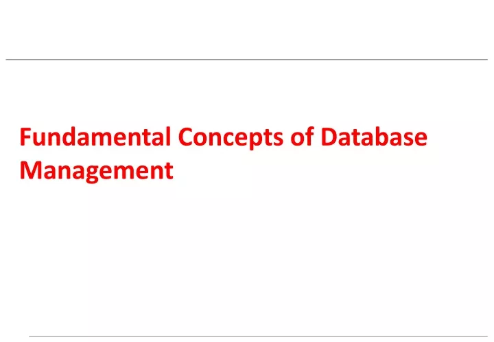 fundamental concepts of database management