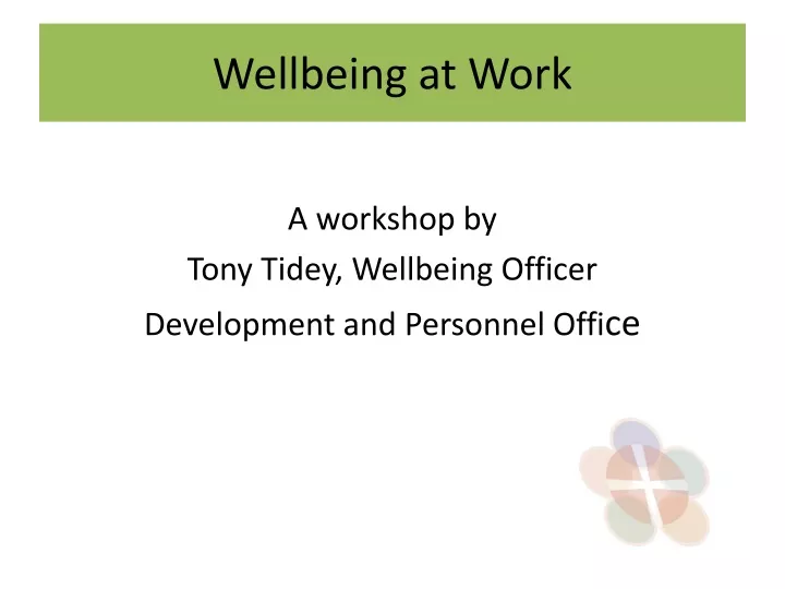 wellbeing at work presentation