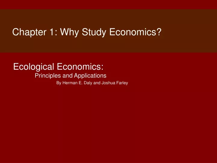 chapter 1 why study economics