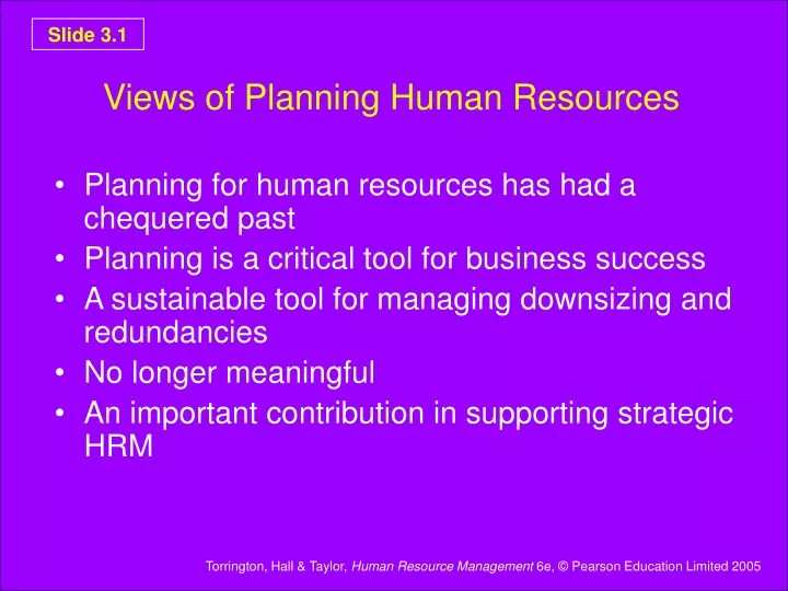 views of planning human resources