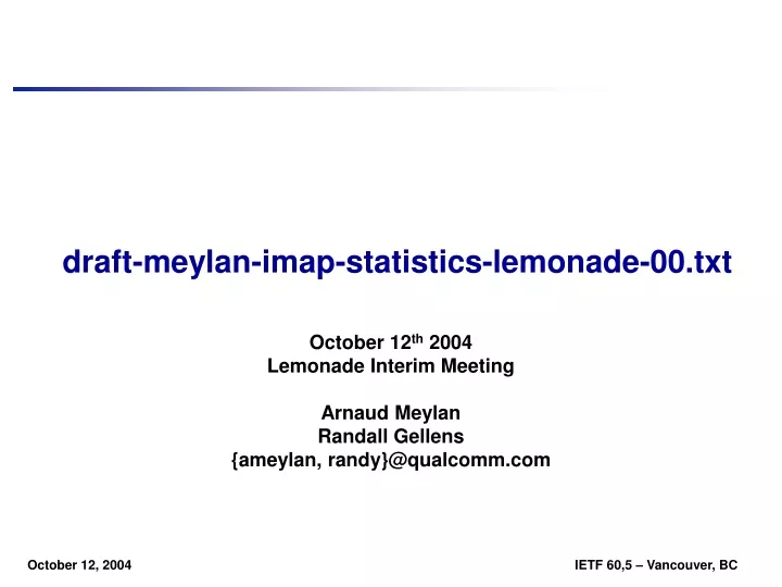 draft meylan imap statistics lemonade 00 txt
