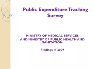 Public Expenditure Tracking Survey